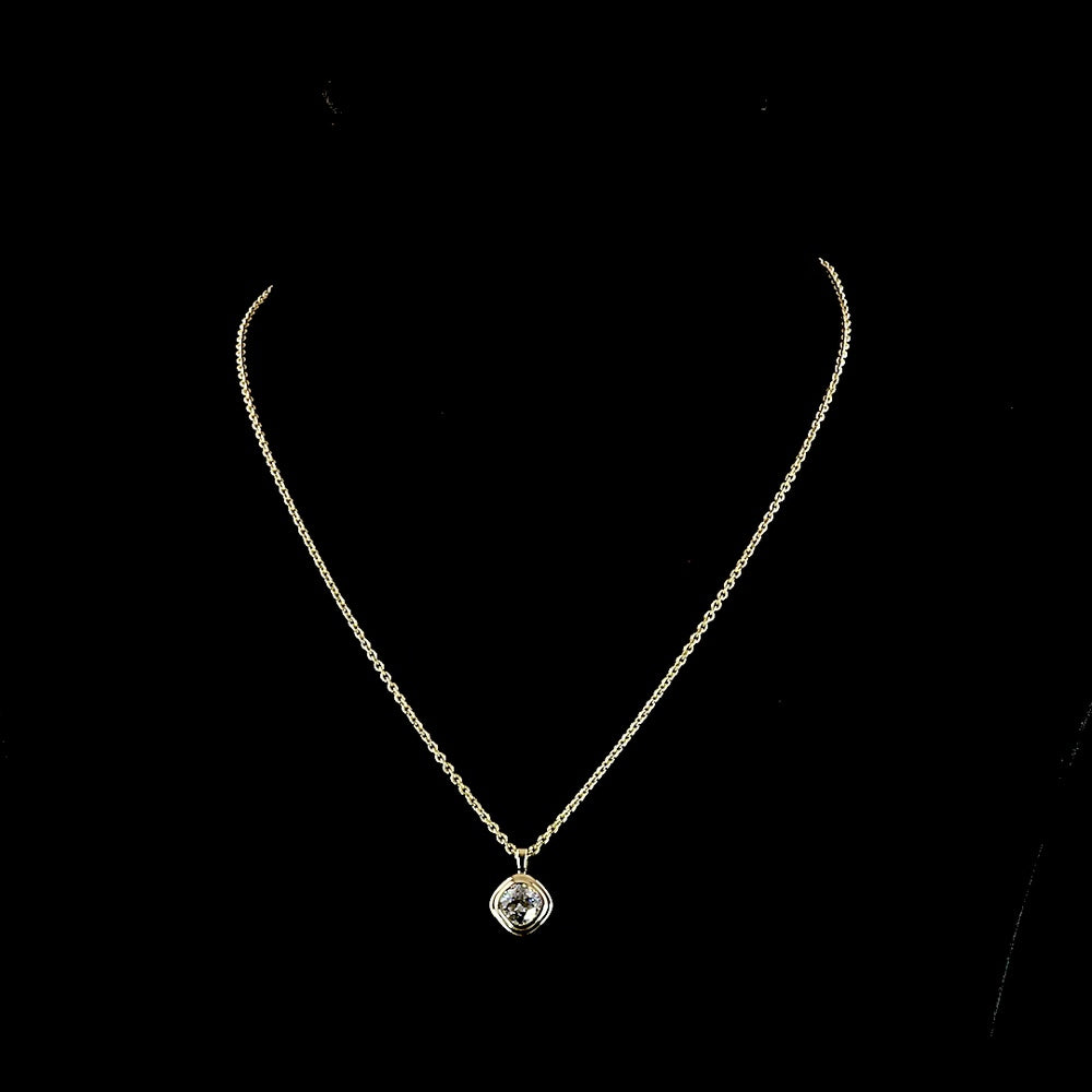 14K Yellow Gold Square Cushion Brilliant Solitaire Pendant with Bezel Set Lab Diamond - 1.29 Carat Total Weight, E-F Color, VVS2 Clarity - Covaloro Fine Jewelry