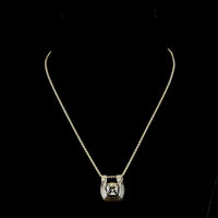 14K Yellow Gold Square Cushion Brilliant Solitaire Pendant with Bezel Set Lab Diamond - 3.12 Carat Total Weight, E-F Color VS1 Clarity - Covaloro Fine Jewelry