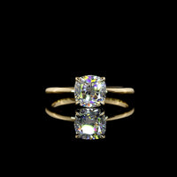 14K Yellow Gold Square Cushion Brilliant Solitaire Ring with IGI Certified D VVS1 Lab Diamond - 1.60 Carat Total Weight - Covaloro Fine Jewelry