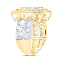 14K Yellow Gold Square Diamond Bridal Ring - 1 7/8 Carat Total Diamond Weight