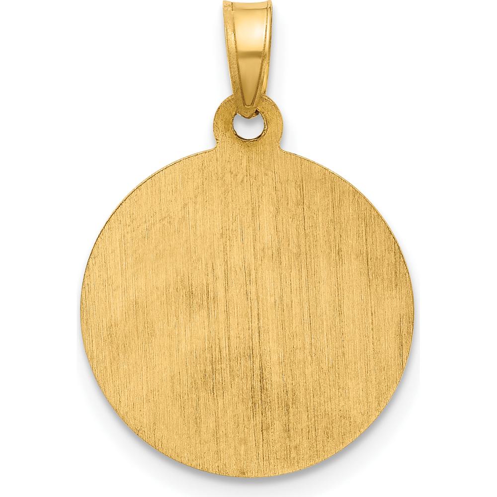 14K Yellow Gold St. Anthony Medal Pendant with Rhodium Accents - Satin Finish, 21.5mm Length by Oro Pregiato