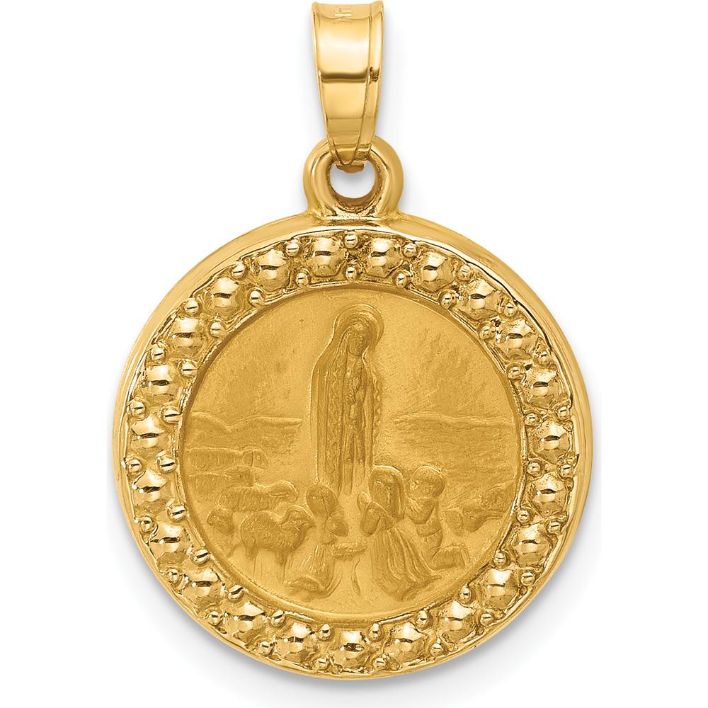 14K Yellow Gold St. Anthony Pendant with Satin and Polished Finish by Oro Pregiato