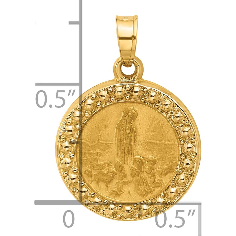 14K Yellow Gold St. Anthony Pendant with Satin and Polished Finish by Oro Pregiato