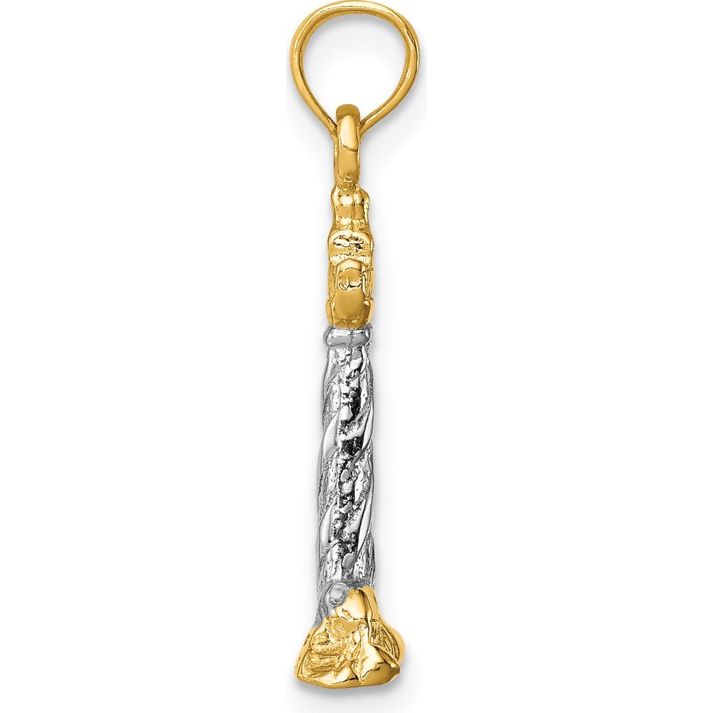 14K Yellow Gold St. Augustine Lighthouse Pendant with White Rhodium Accents by Oro Pregiato