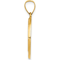 14K Yellow Gold St. Benedict Hollow Medal Pendant with Satin and Polished Finish by Oro Pregiato