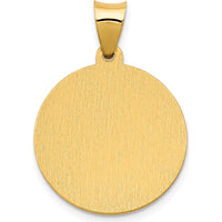 14K Yellow Gold St. Brigid Hollow Medal Pendant with Polished and Satin Finish by Oro Pregiato