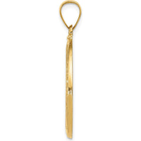 14K Yellow Gold St. Christopher Medal Hollow Pendant with Polished and Satin Finish - 33.5mm Length by Oro Pregiato