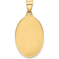 14K Yellow Gold St. Christopher Medal Hollow Pendant with Polished and Satin Finish - 33.5mm Length by Oro Pregiato