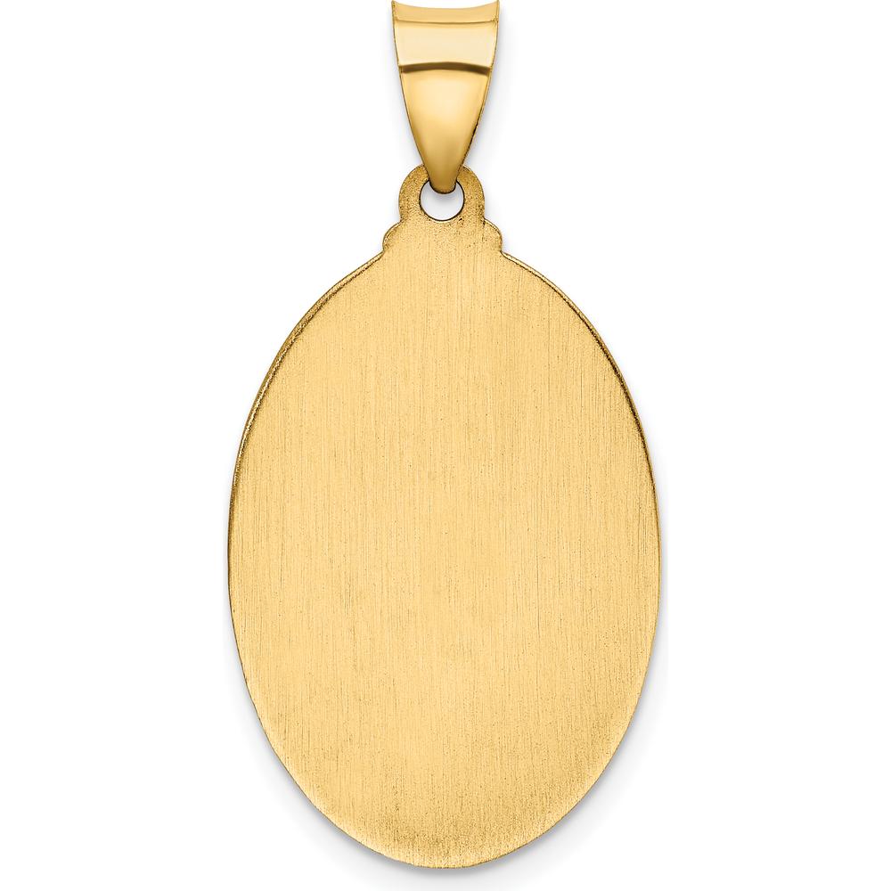 14K Yellow Gold St. Christopher Medal Hollow Pendant with Polished and Satin Finish - 33.5mm Length by Oro Pregiato
