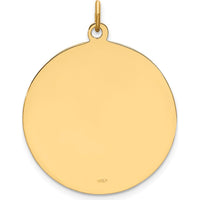 14K Yellow Gold St. Christopher Medal Pendant with Polished and Satin Finish - 30.75mm x 24.4mm by Oro Pregiato