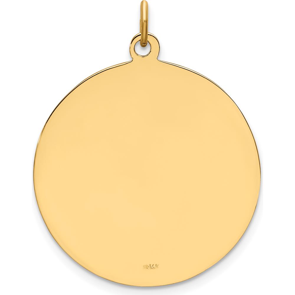 14K Yellow Gold St. Christopher Medal Pendant with Polished and Satin Finish - 30.75mm x 24.4mm by Oro Pregiato