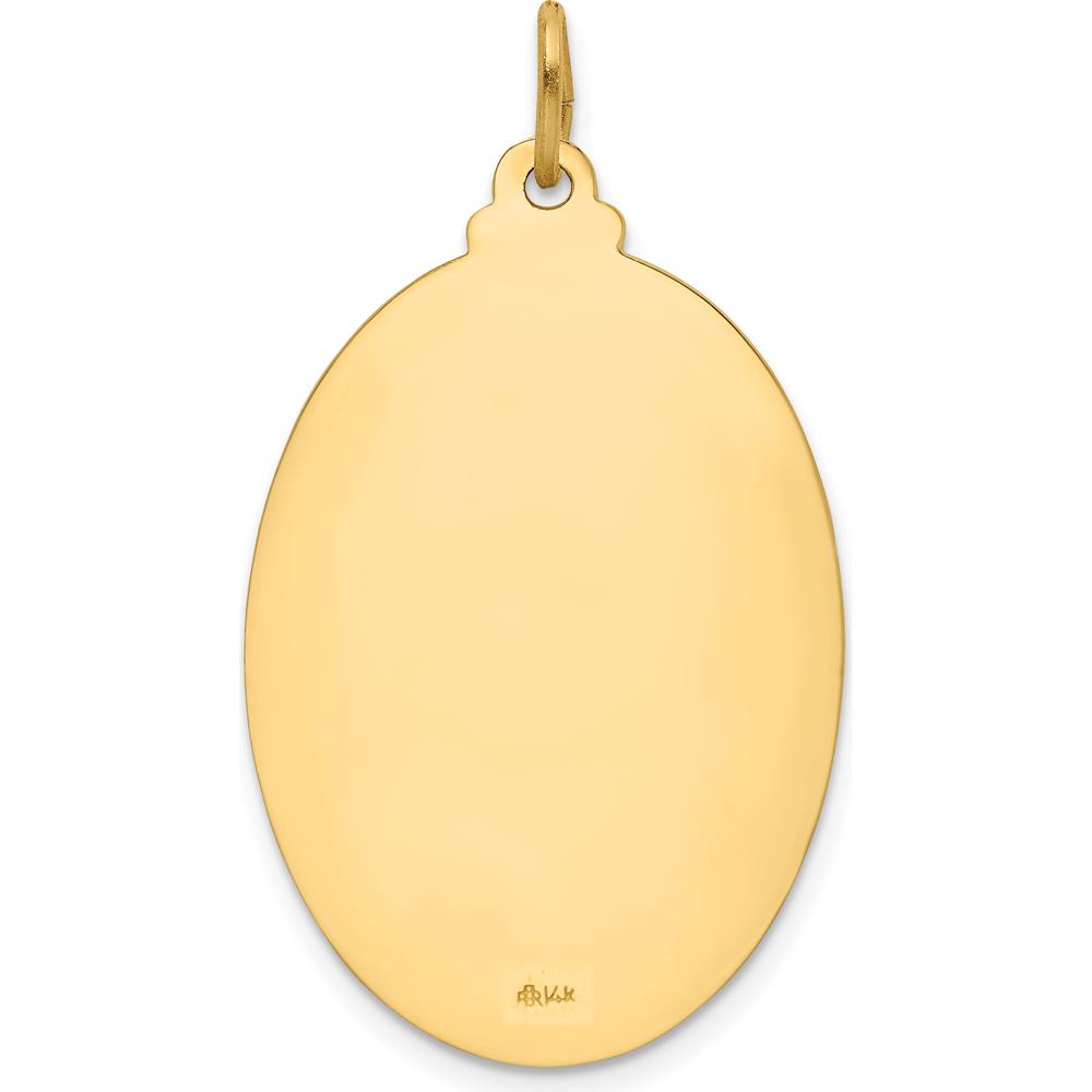 14K Yellow Gold St. Christopher Medal Pendant with Polished and Satin Finish - 36.25mm x 20.2mm by Oro Pregiato