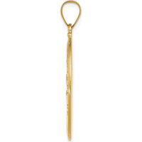 14K Yellow Gold St. Christopher Medal Pendant with Polished and Satin Finish - 36mm Length by Oro Pregiato