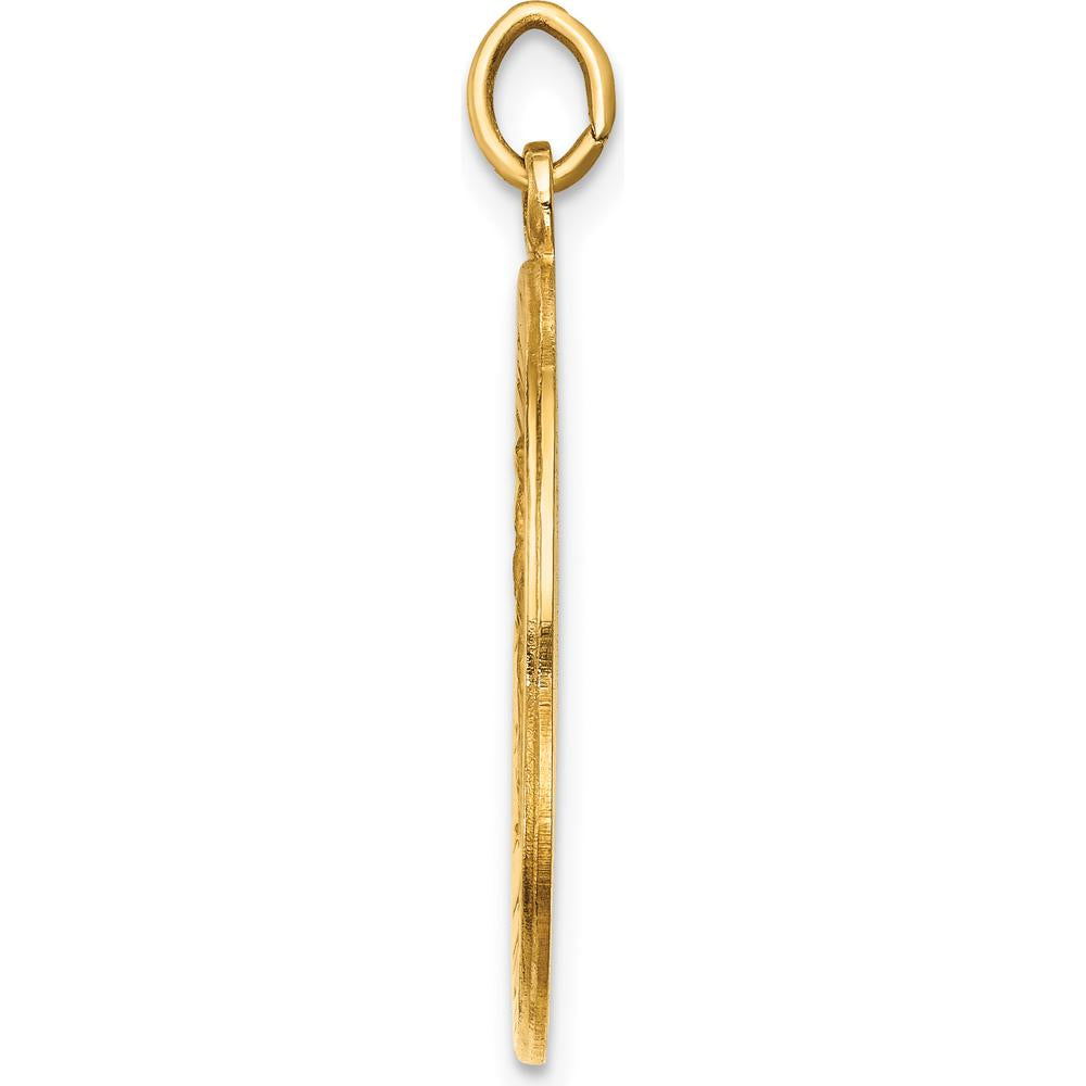 14K Yellow Gold St. Christopher Medal Pendant with Satin and Polished Finish - 29mm Length, 22mm Width by Oro Pregiato
