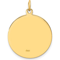 14K Yellow Gold St. Christopher Medal Pendant with Satin and Polished Finish - 29mm Length, 22mm Width by Oro Pregiato