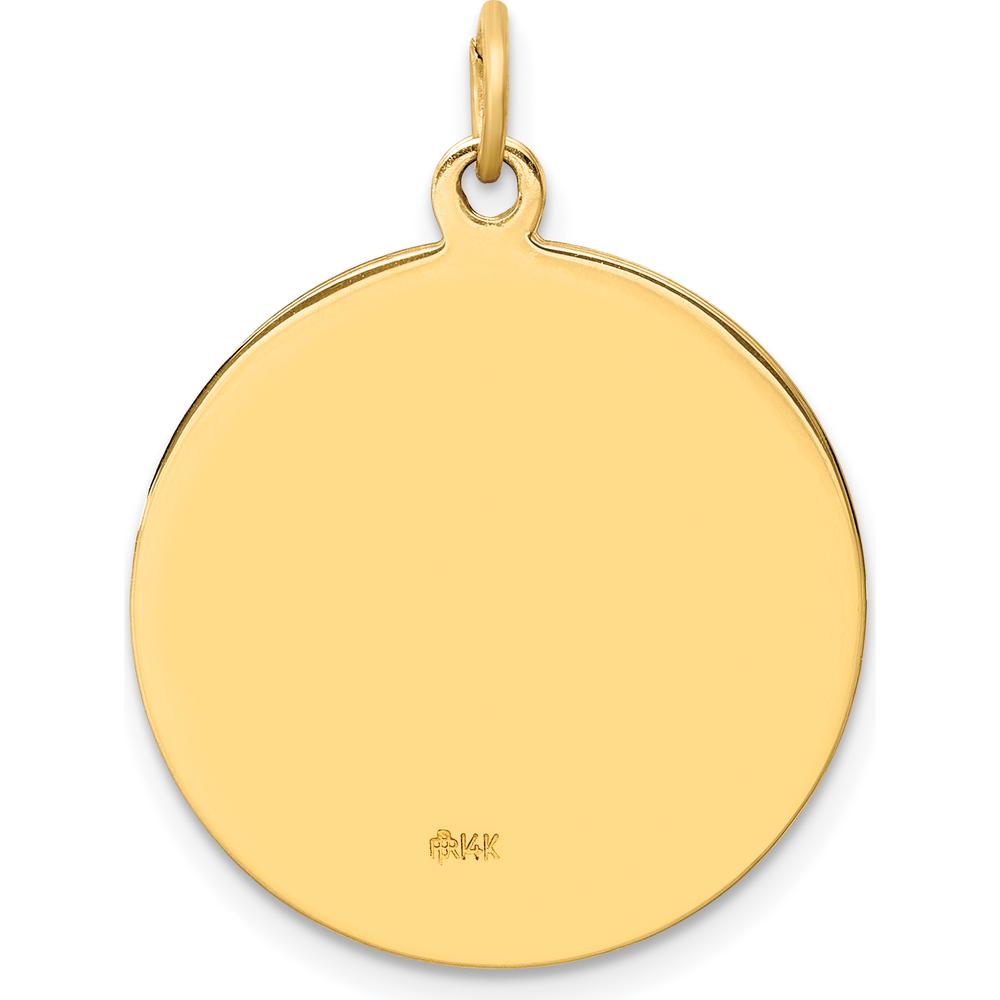 14K Yellow Gold St. Christopher Medal Pendant with Satin and Polished Finish - 29mm Length, 22mm Width by Oro Pregiato