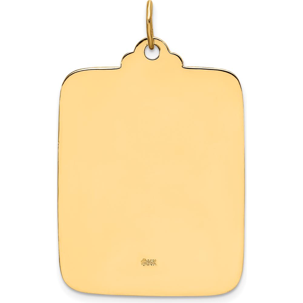 14K Yellow Gold St. Christopher Medal Pendant with Satin and Polished Finish - 39.5mm x 25mm by Oro Pregiato