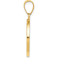 14K Yellow Gold St. Christopher Medal Round Pendant with Polished and Satin Finish - Hollow Design by Oro Pregiato