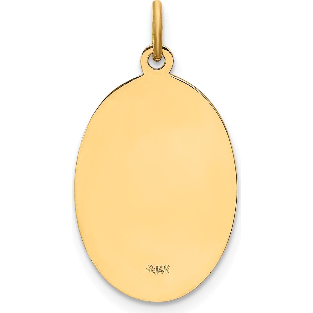 14K Yellow Gold St. Christopher Polished and Satin Medal Charm - 23.5mm Length, 13.75mm Width by Oro Pregiato