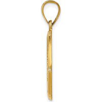 14K Yellow Gold St. Christopher Polished and Satin Oval Medal Pendant - 28.25mm Length by Oro Pregiato