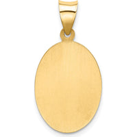 14K Yellow Gold St. Christopher Polished and Satin Oval Medal Pendant - 28.25mm Length by Oro Pregiato