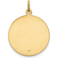14K Yellow Gold St. Christopher Protection Pendant with Polished and Satin Finish - 24mm Length by Oro Pregiato