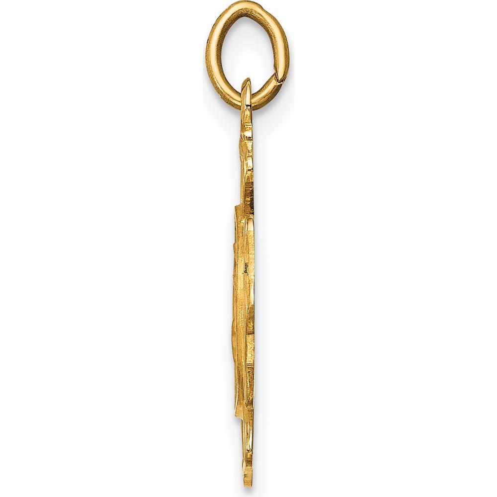 14K Yellow Gold St. Florian Fire Dept. Badge Medal Charm - Polished & Satin Finish by Oro Pregiato