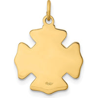 14K Yellow Gold St. Florian Fire Dept. Badge Medal Charm - Polished & Satin Finish by Oro Pregiato
