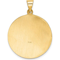14K Yellow Gold St. Florian Medal Pendant with Polished and Satin Finish - 33mm Length by Oro Pregiato