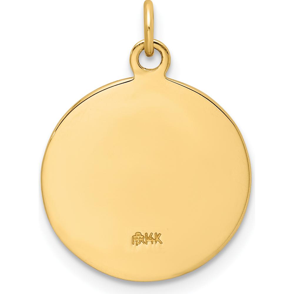14K Yellow Gold St. Florian Medal Pendant with Polished and Satin Finish by Oro Pregiato
