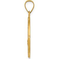 14K Yellow Gold St. Florian Medal Round Pendant with Polished and Satin Finish - Meaningful Protection Symbol by Oro Pregiato