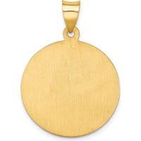 14K Yellow Gold St. Florian Medal Round Pendant with Polished and Satin Finish - Meaningful Protection Symbol by Oro Pregiato