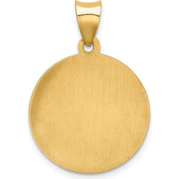 14K Yellow Gold St. Gabriel Medal Pendant with Satin and Polished Finish - 26.5mm by Oro Pregiato