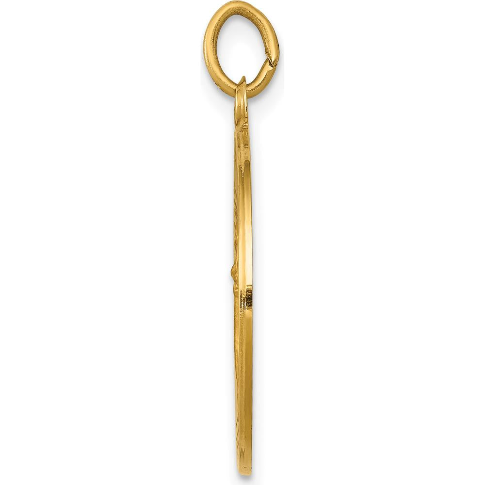 14K Yellow Gold St. John the Baptist Medal Pendant - 25.5mm x 19mm by Oro Pregiato
