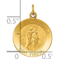 14K Yellow Gold St. John the Baptist Medal Pendant with Polished and Satin Finish - 19.8mm Length by Oro Pregiato