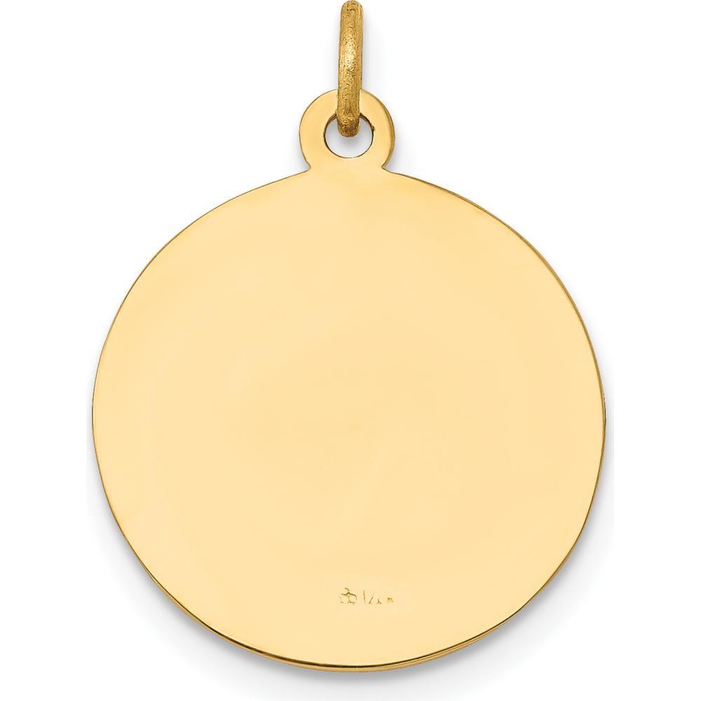 14K Yellow Gold St. John the Baptist Medal Pendant with Polished and Satin Finish - 19.8mm Length by Oro Pregiato