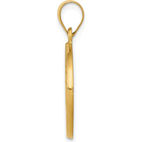 14K Yellow Gold St. John the Baptist Medal Pendant with Polished and Satin Finish - 27mm Length by Oro Pregiato