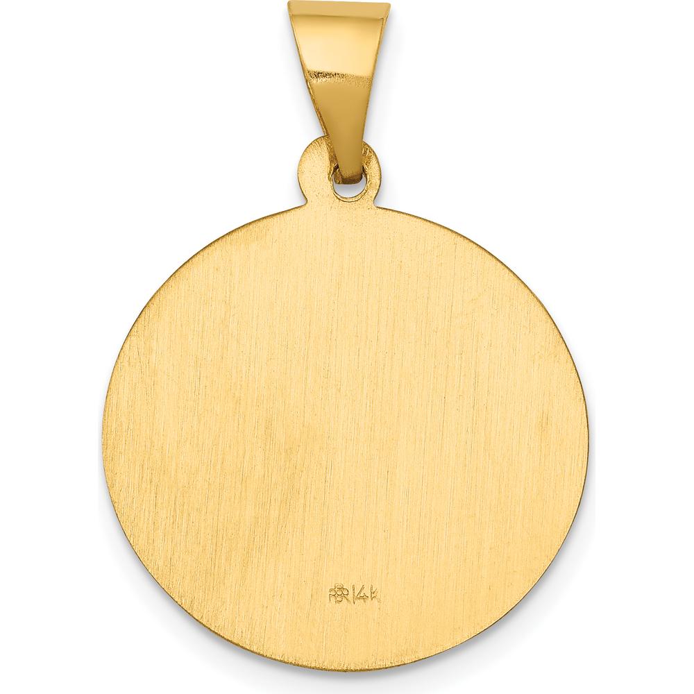 14K Yellow Gold St. John the Baptist Medal Pendant with Polished and Satin Finish - 27mm Length by Oro Pregiato