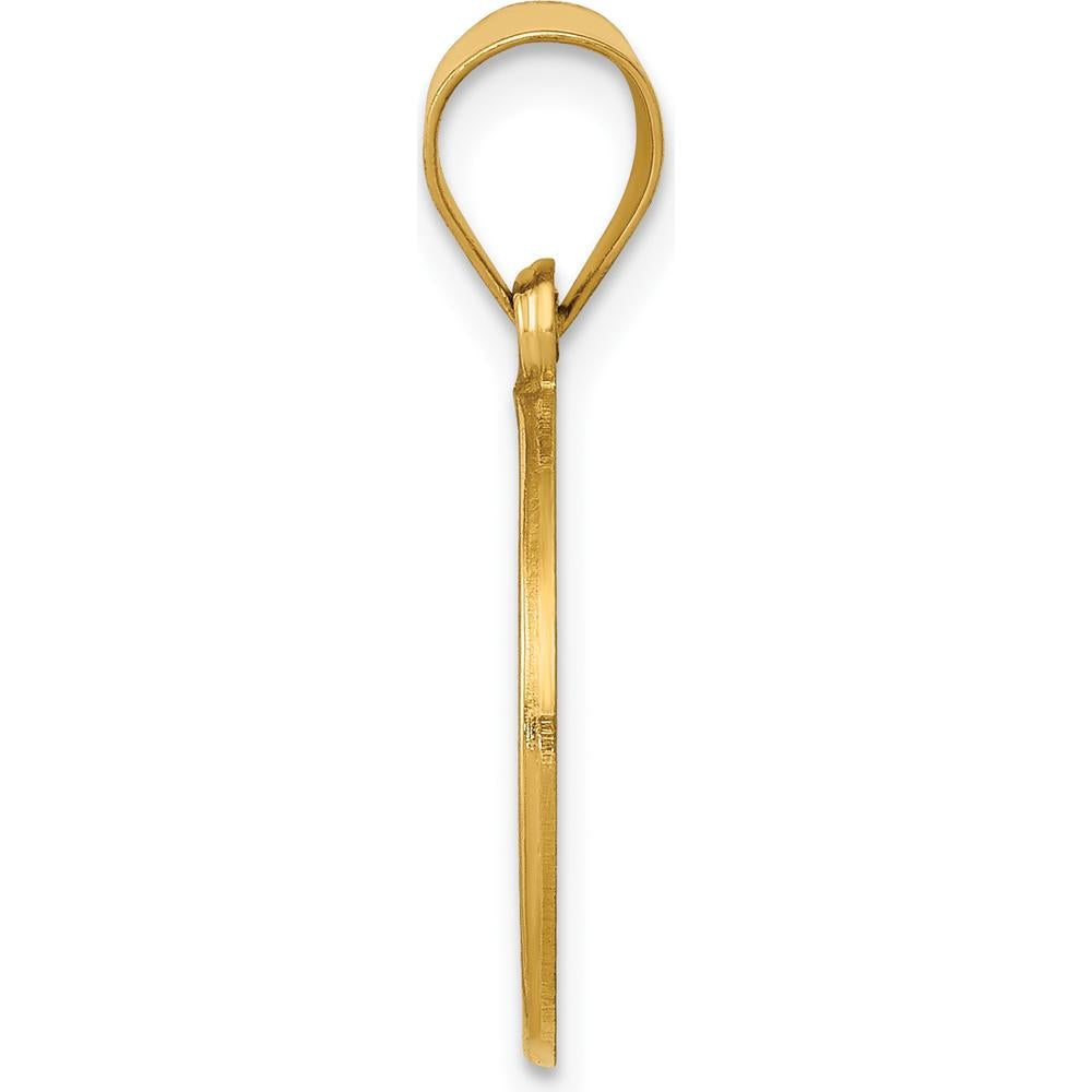 14K Yellow Gold St. John the Baptist Medal Round Pendant with Satin and Polished Finish - 24mm by Oro Pregiato
