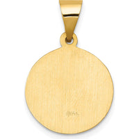 14K Yellow Gold St. John the Baptist Medal Round Pendant with Satin and Polished Finish - 24mm by Oro Pregiato