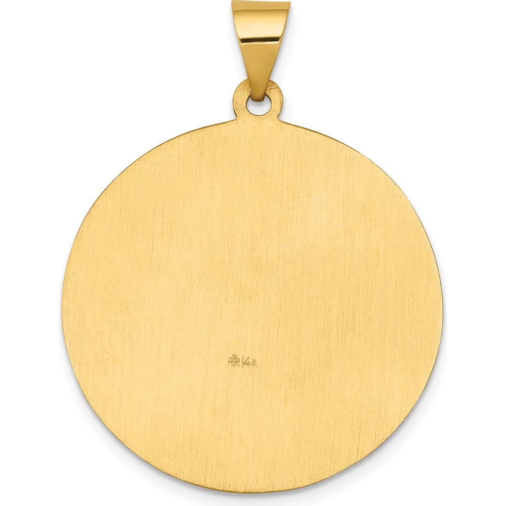 14K Yellow Gold St. Joseph Medal Pendant with Polished and Satin Finish - Hollow Design by Oro Pregiato