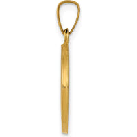 14K Yellow Gold St. Joseph Medal Round Pendant with Satin and Polished Finish - 21.75mm by Oro Pregiato