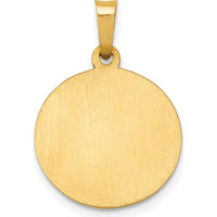 14K Yellow Gold St. Joseph Medal Round Pendant with Satin and Polished Finish - 21.75mm by Oro Pregiato