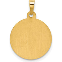 14K Yellow Gold St. Jude Thaddeus Medal Charm with Satin Finish - Hollow Design by Oro Pregiato