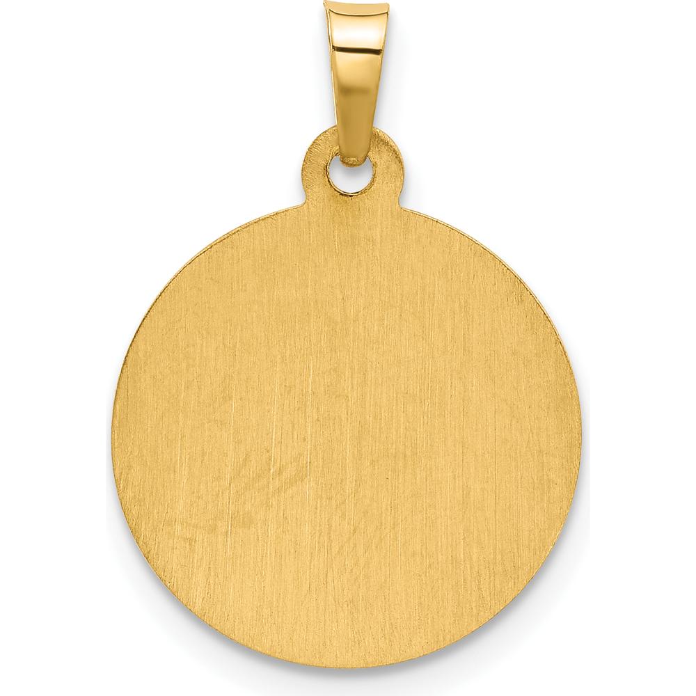 14K Yellow Gold St. Jude Thaddeus Medal Charm with Satin Finish - Hollow Design by Oro Pregiato