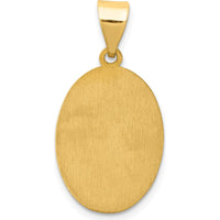 14K Yellow Gold St. Jude Thaddeus Medal Oval Pendant with Satin Finish - Religious Jewelry Charm by Oro Pregiato