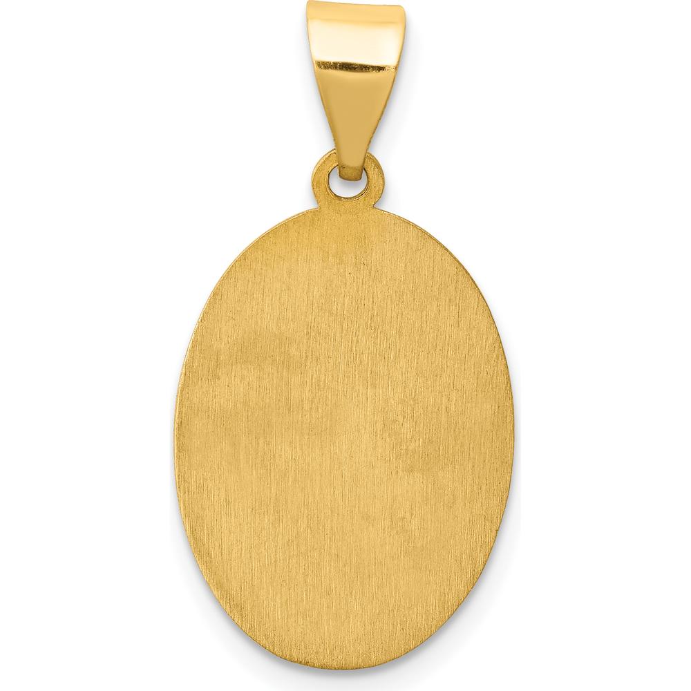 14K Yellow Gold St. Jude Thaddeus Medal Oval Pendant with Satin Finish - Religious Jewelry Charm by Oro Pregiato