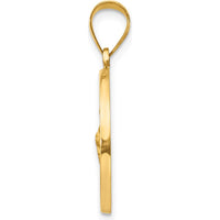 14K Yellow Gold St. Jude Thaddeus Medal Pendant with Polished and Satin Finish - 27mm Length by Oro Pregiato