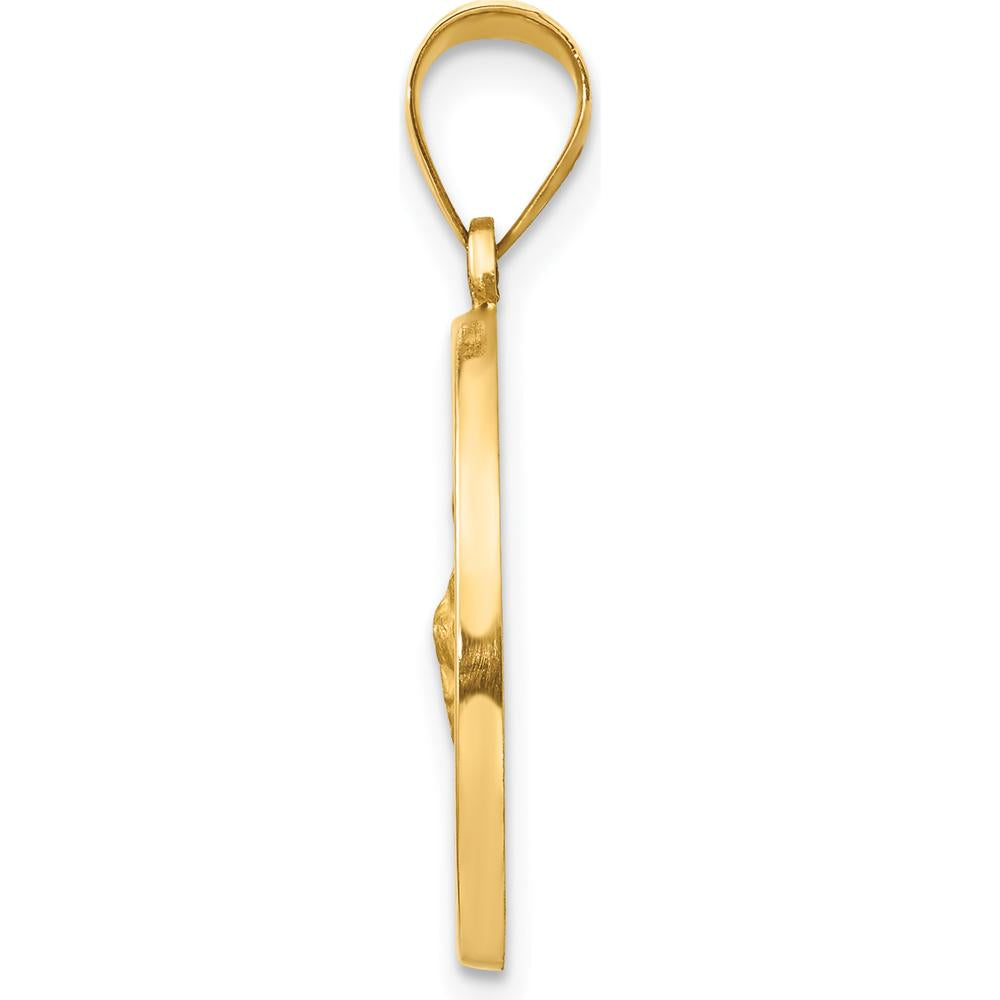 14K Yellow Gold St. Jude Thaddeus Medal Pendant with Polished and Satin Finish - 27mm Length by Oro Pregiato