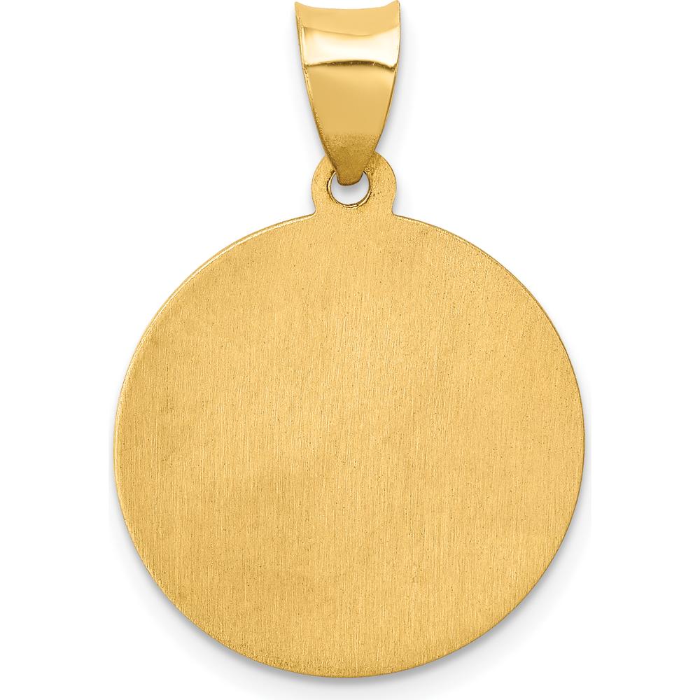 14K Yellow Gold St. Jude Thaddeus Medal Pendant with Polished and Satin Finish - 27mm Length by Oro Pregiato